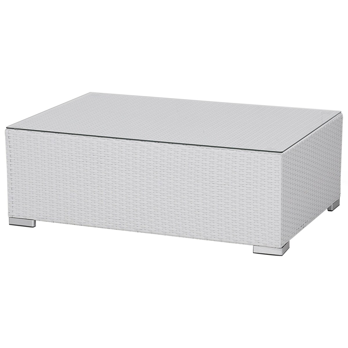 Zestaw ogrodowy z technorattanu 8-osobowy biały XXL