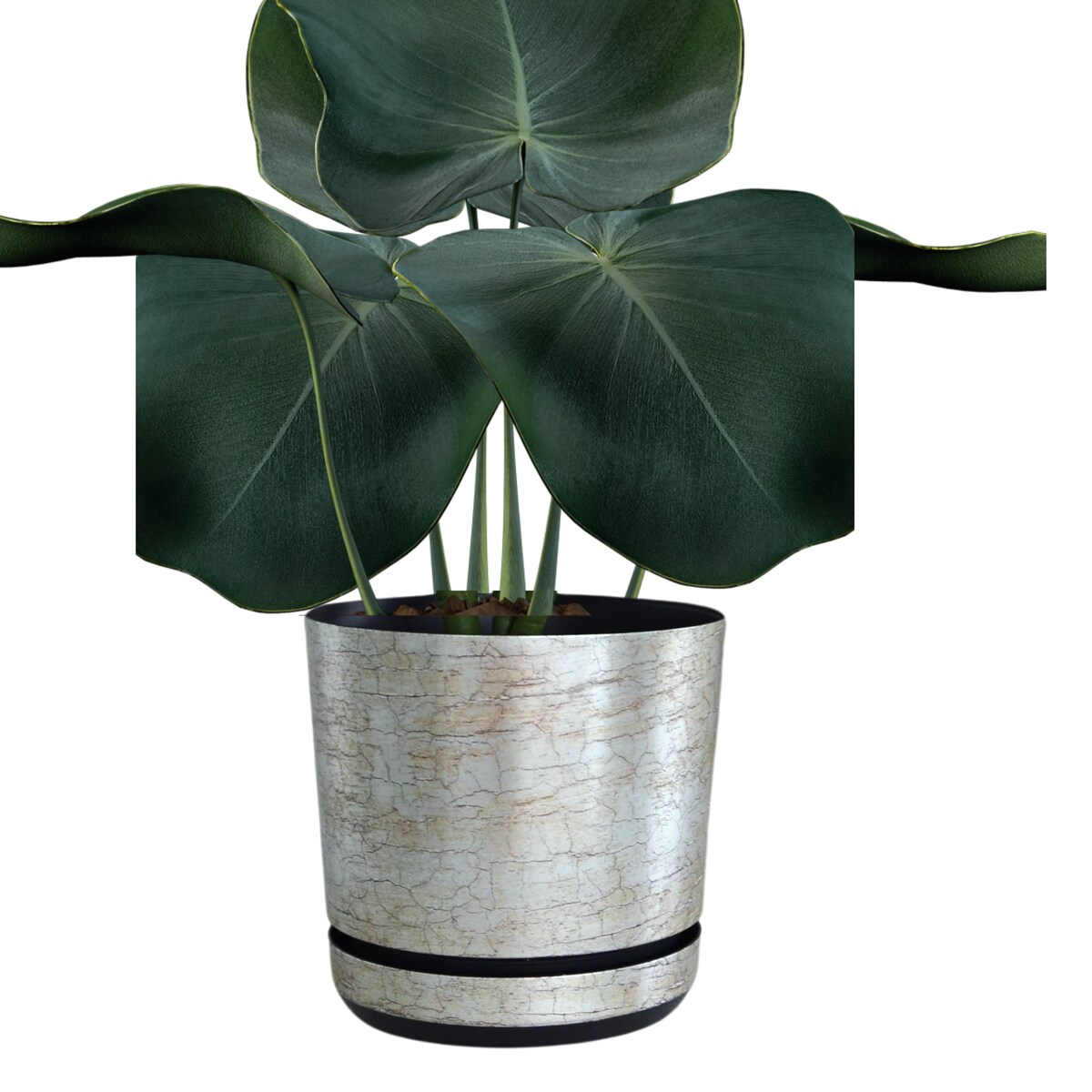 12 cm wzór ANTYCZNE SREBRO Doniczka z podstawką klasyczna rustykalna starożytna