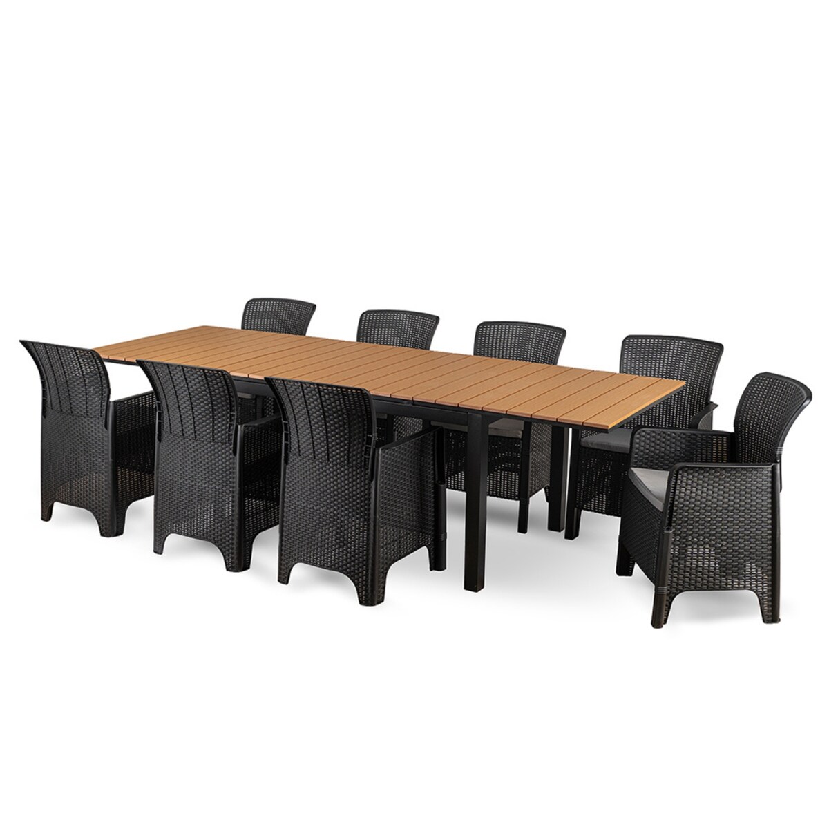 Zestaw Mebli Ogrodowych Na Taras Ogród Technorattan Czarny Dąb