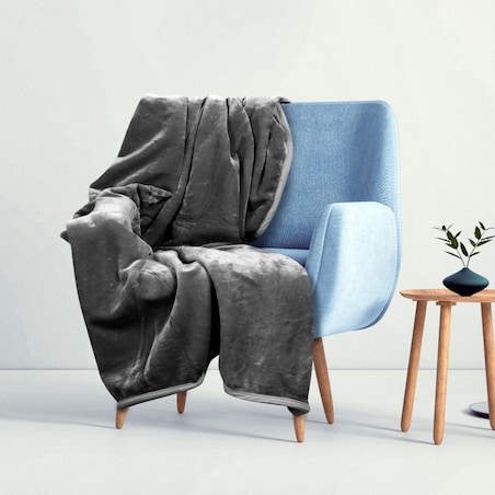 Koc Narzuta 160X200 Cm Na Łóżko Miękki Gruby Ciepły Akrylowy Szary