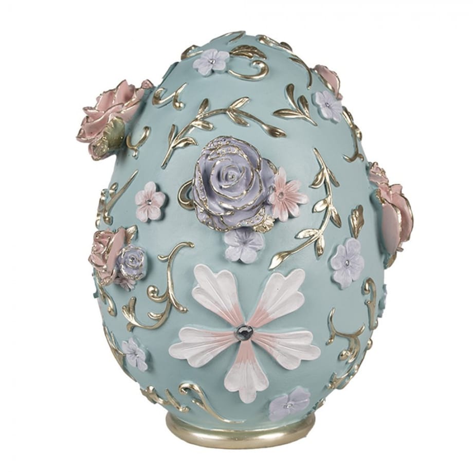 Dekoracja - jajko wielkanocne niebieskie 26 cm