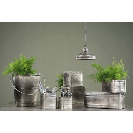 LAMPA wisząca STYL LOFT SREBRNA metalowa śr. 20cm do salonu sypialni