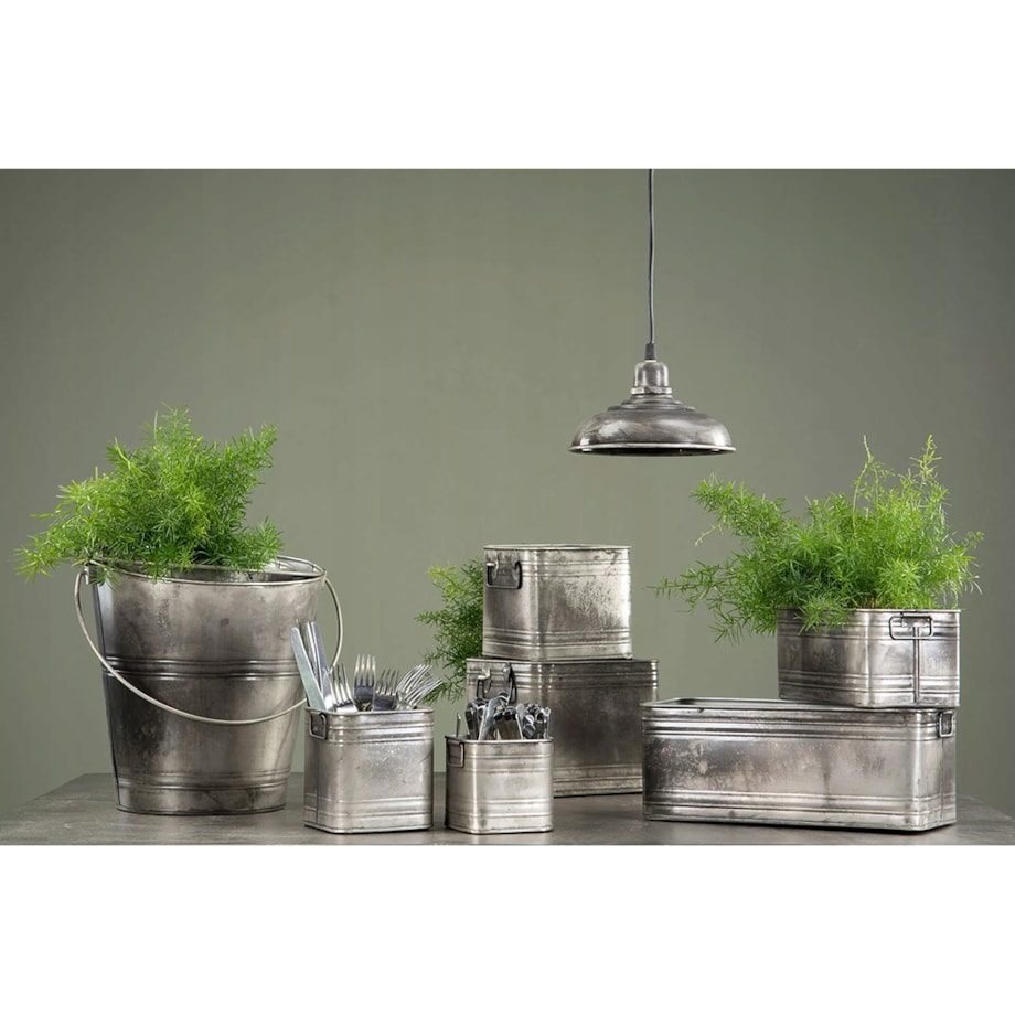 LAMPA wisząca STYL LOFT SREBRNA metalowa śr. 20cm do salonu sypialni