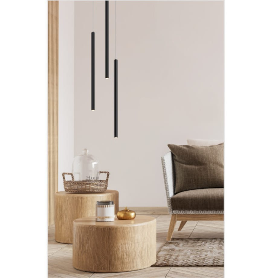 LAMPA wisząca LOYA P0461-01A-L8L8 Zumaline metalowa OPRAWA zwis LED 5W 3000K tuba sopel czarny perłowy