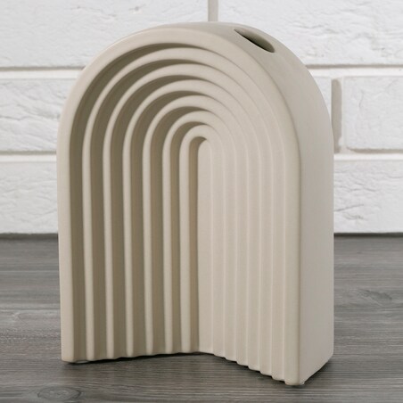 WAZON RAINBOW beżowy ceramiczny 16x8cm