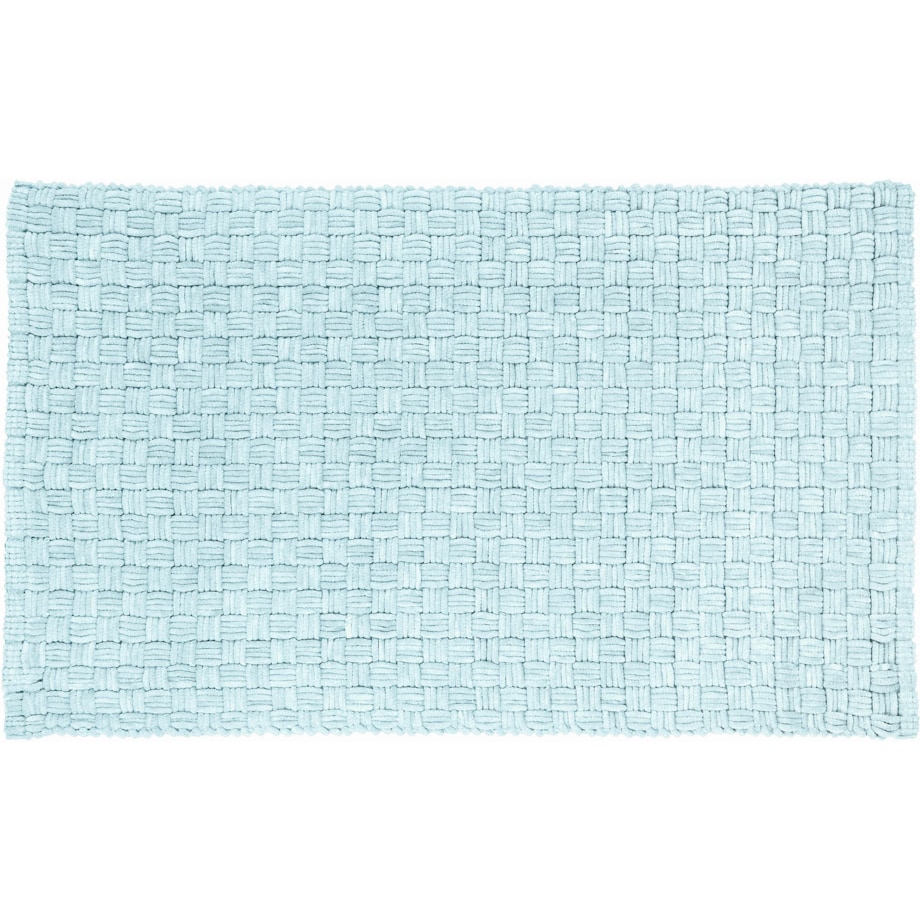 Kleine Wolke Matino ręcznie tkany dywanik łazienkowy 60x100 cm mauritius niebieski nić szenilowa