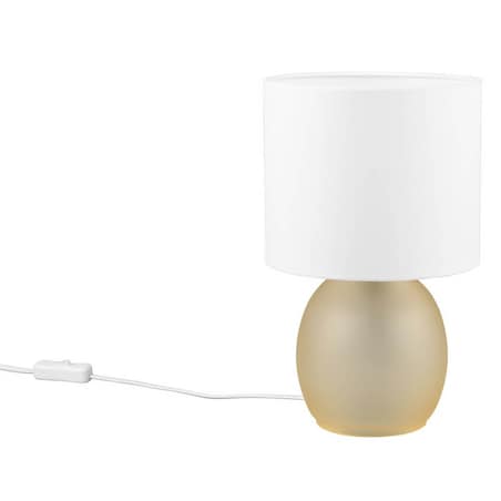 Materiałowa lampka stołowa Vela 517900113 Trio biała złota