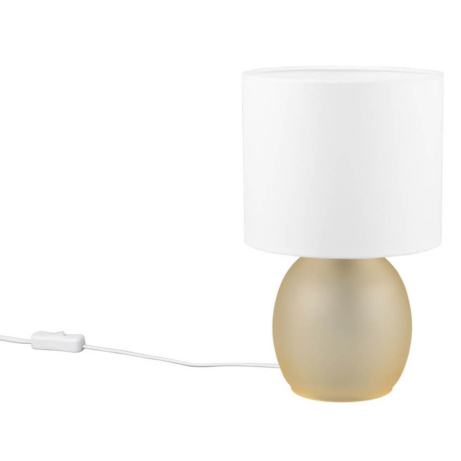 Materiałowa lampka stołowa Vela 517900113 Trio biała złota