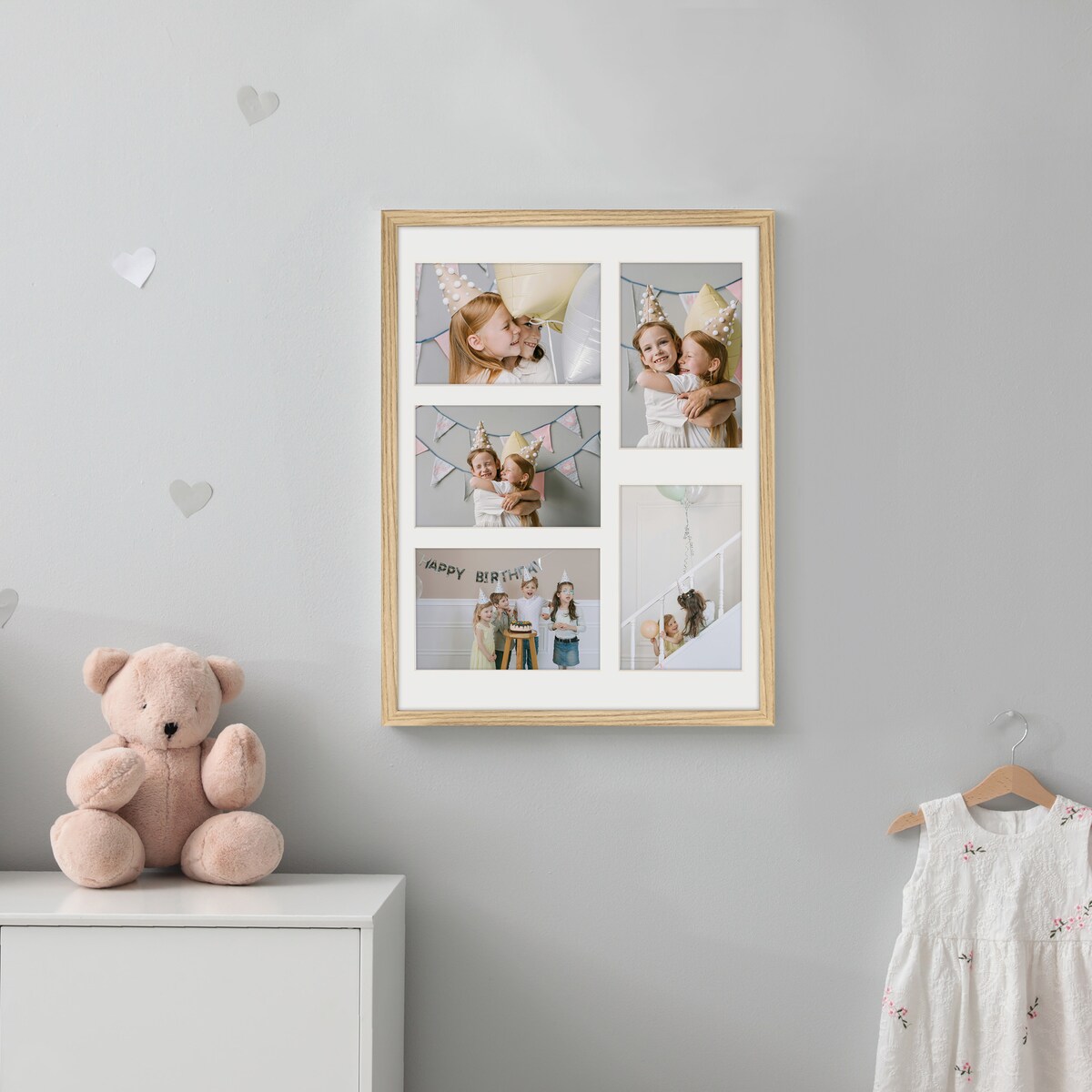 Ramka na 5 zdjęć 10x15 cm dębowa foto galeria multirama 30x40 cm FRAMAI