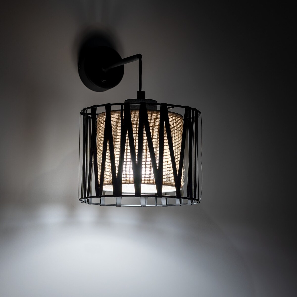 Kinkiet z włącznikiem TK Lighting HARMONY NATURE 5950 czarno-brązowy E27 do sypialni i salonu