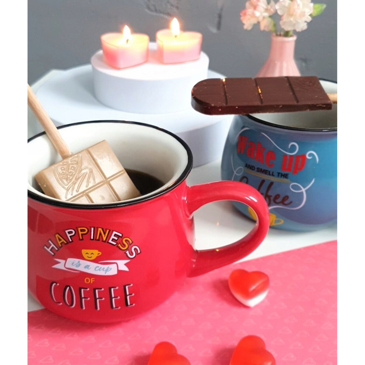 Pyszny Lizak czekolada biała z maliną rozgrzewająca gorąca czekolada