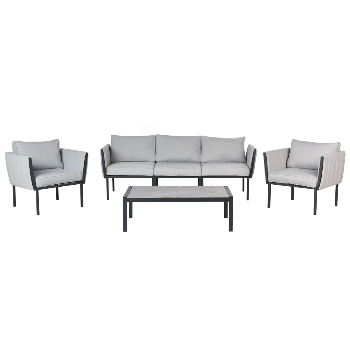 Zestaw ogrodowy ze stolikiem dla 5 osób SKALA Metal Jasnoszary