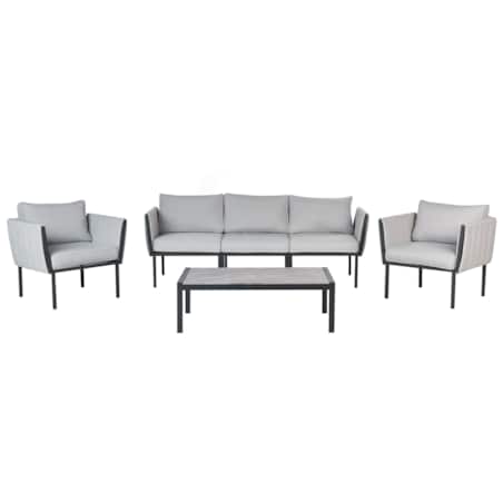 Zestaw ogrodowy ze stolikiem dla 5 osób SKALA Metal Jasnoszary