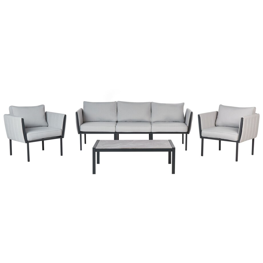 Zestaw ogrodowy ze stolikiem dla 5 osób SKALA Metal Jasnoszary