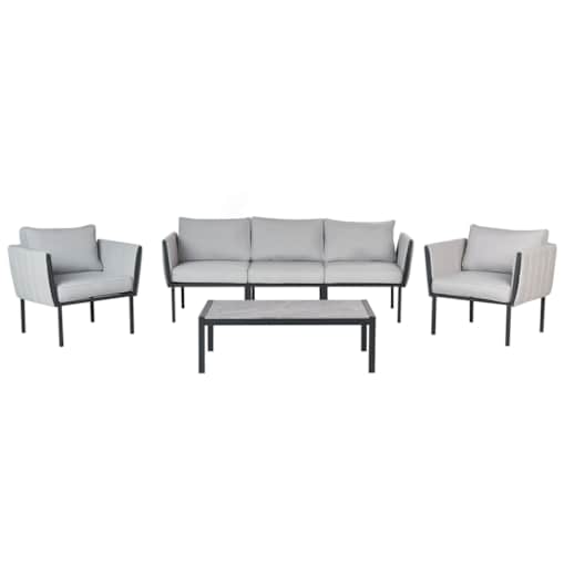Zestaw ogrodowy ze stolikiem dla 5 osób SKALA Metal Jasnoszary