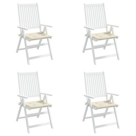 vidaXL Poduszki na krzesła ogrodowe, 4 szt., kremowe, 50x50x3 cm