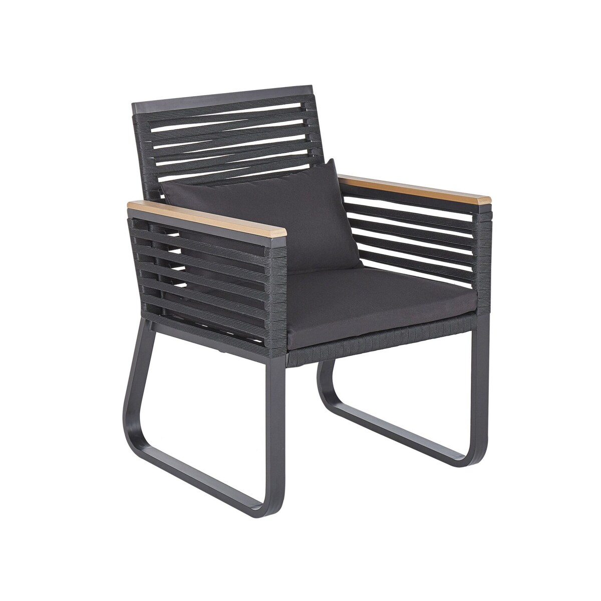 Zestaw ogrodowy metalowy stół i 4 krzesła czarny CANETTO