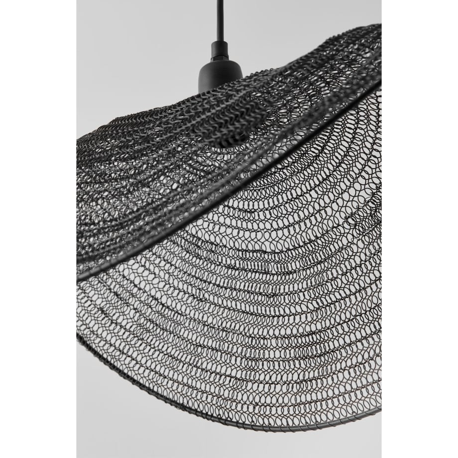 Lampa wisząca z drucianej siatki Garaine 58 cm, czarna