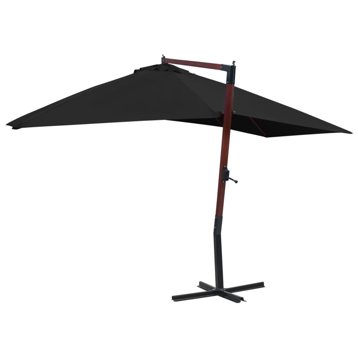 vidaXL Wiszący parasol na drewnianym słupku, 400x300 cm, czarny