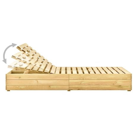 vidaXL Podwójny leżak z kremowymi poduszkami, impregnowana sosna