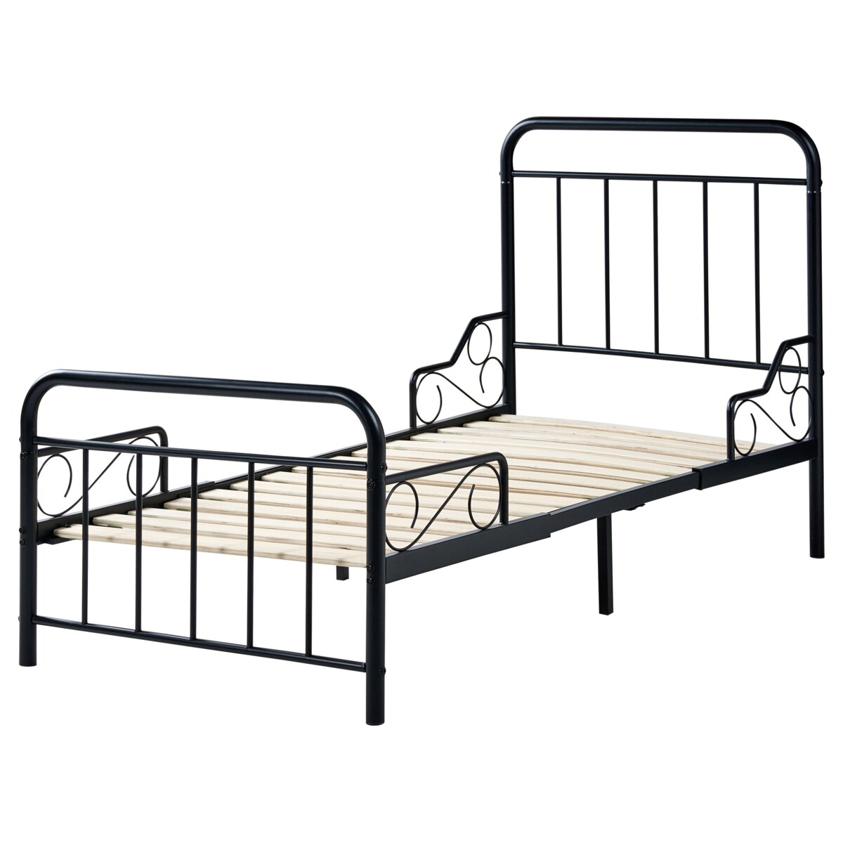 Rozsuwane łóżko dziecięce Metal ANAIS 90 x 200 cm Czarny