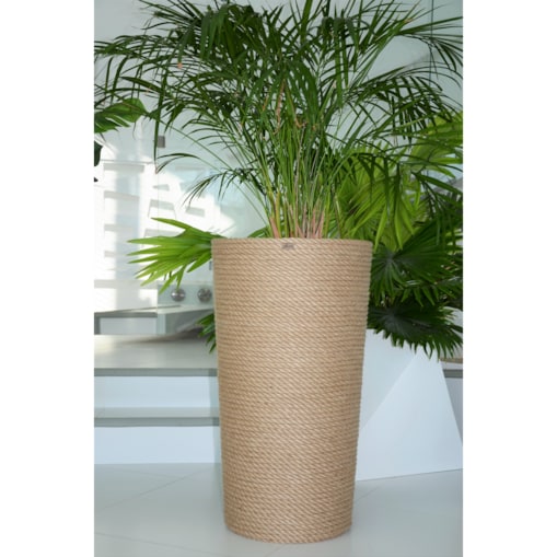 41 BOHO jutowa wysoka osłonka + wkład doniczka koszyk naturalny gruby sznurek LINA z trawy plecionej JUTA styl skandynawski etno loft wzór 41/210