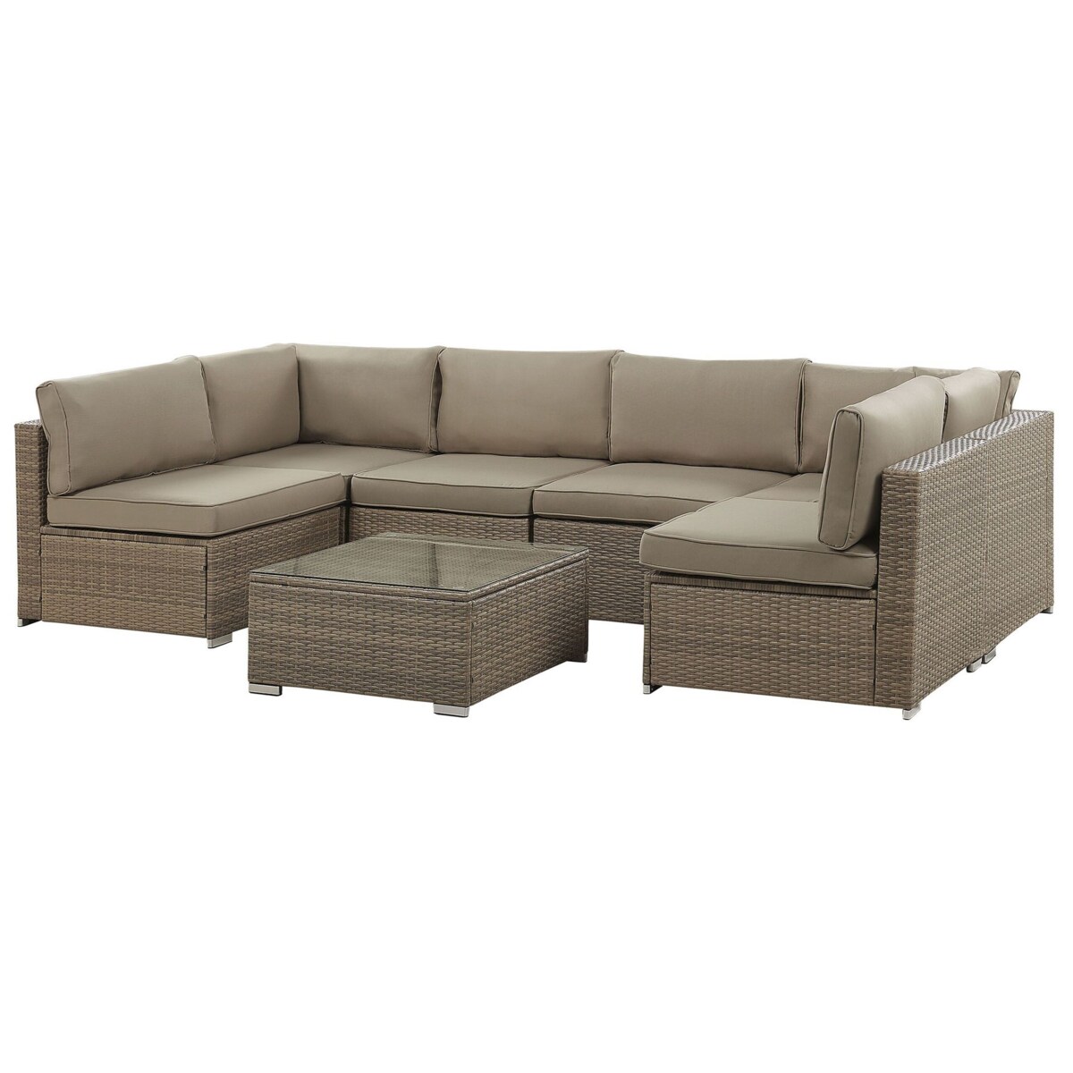 Zestaw ogrodowy z technorattanu 6-osobowy brązowy BELVEDERE