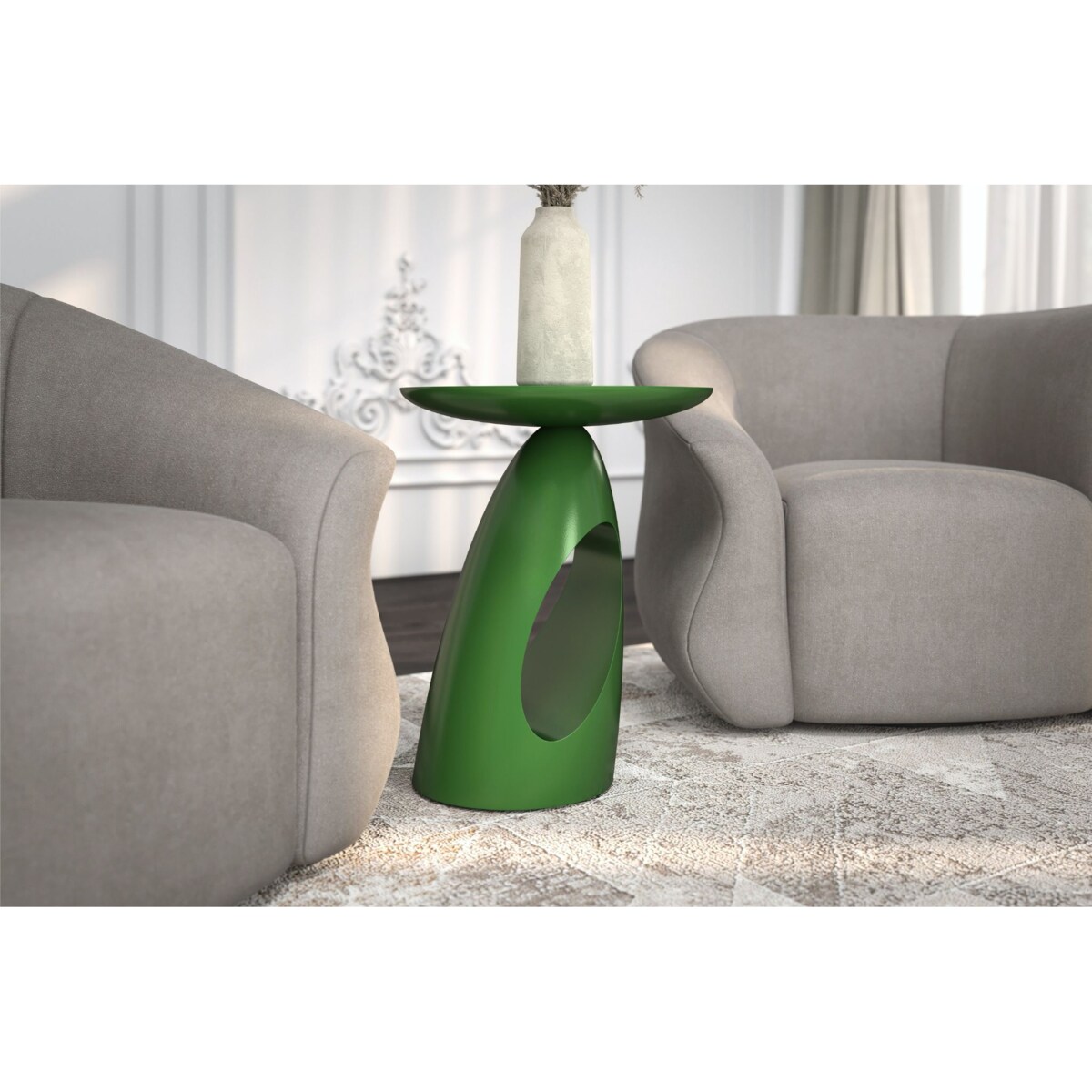 Stolik drewniany różne kolory Island, kolor groszkowa zieleń