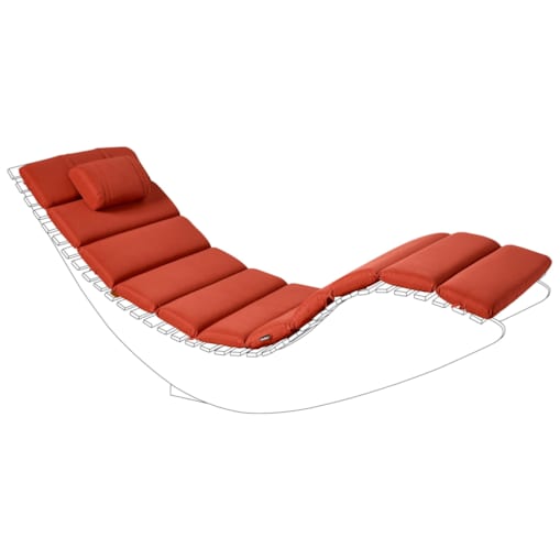 Poduszka na leżak ogrodowy BRESCIA PREMIUM 180 x 60 cm Czerwony