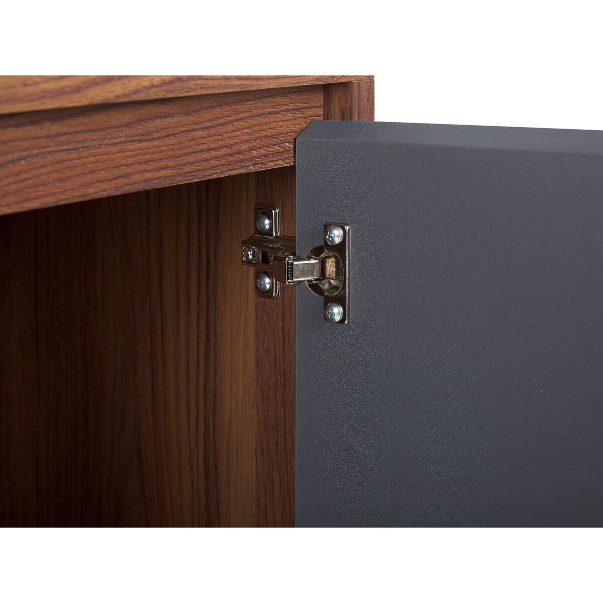 Szafka trzydrzwiowa ciemne drewno z szarym MEDFORT