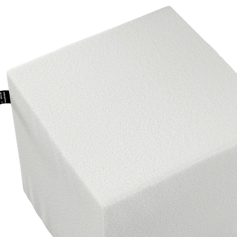 Puf kostka Nano, biały, 40 x 40 x 40 cm, Boucle