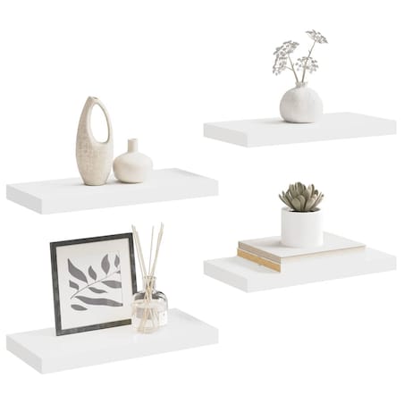 vidaXL Półki ścienne, 4 szt., białe, 50x23x3,8 cm, MDF