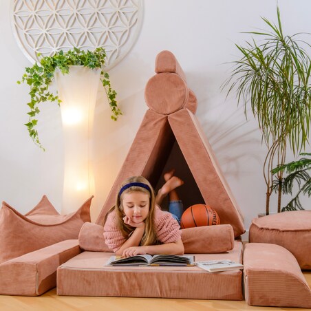 Sofa dla Dzieci Slimcord, Sztruksowa, Ceglana