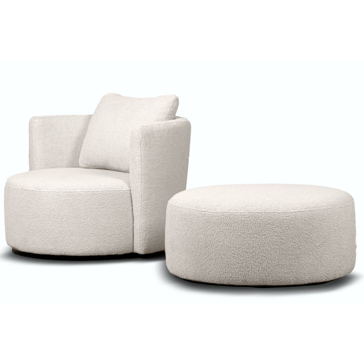 KONSIMO RAGGI Fotel obrotowy baranek biały