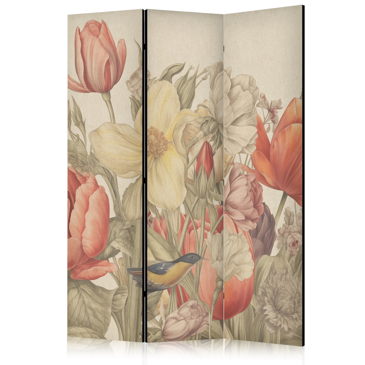 Parawan Dwustronny Bukiet Z Tulipanami 135x172cm