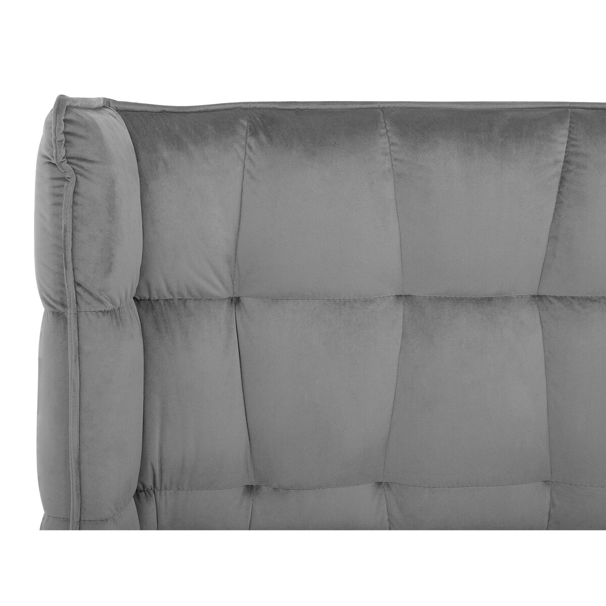 Łóżko welurowe 180 x 200 cm szare SENLIS