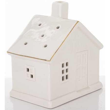 Ceramiczny biały domek LED 13x11,5 cm ADANI - III