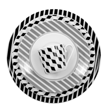 Zestaw obiadowo-kawowy dla 6 osób 30 el. Cosmopolitan Geometryczny G140