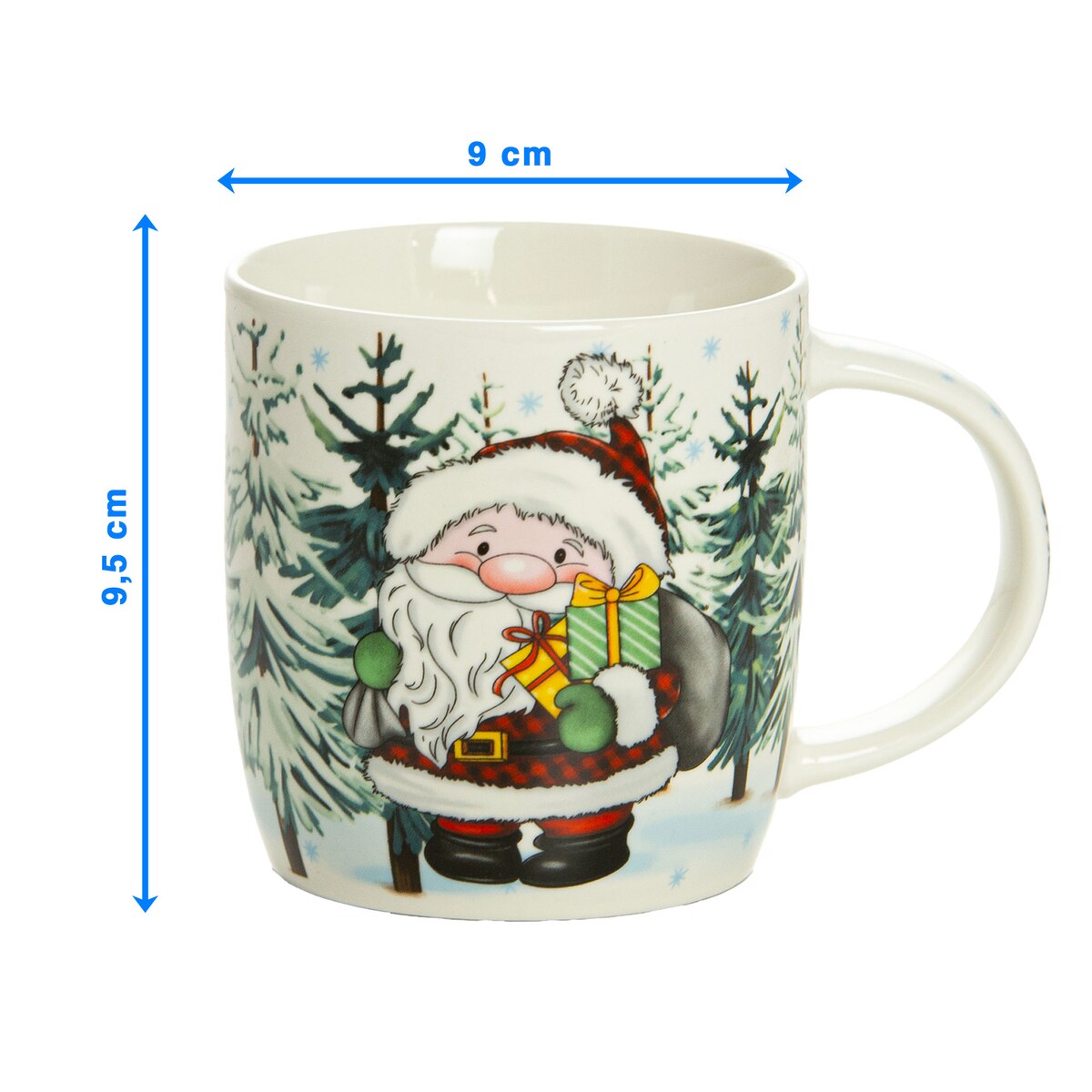 Kubek Świąteczny Ceramiczny Na Prezent 370 Ml Boże Narodzenie Mikołaj