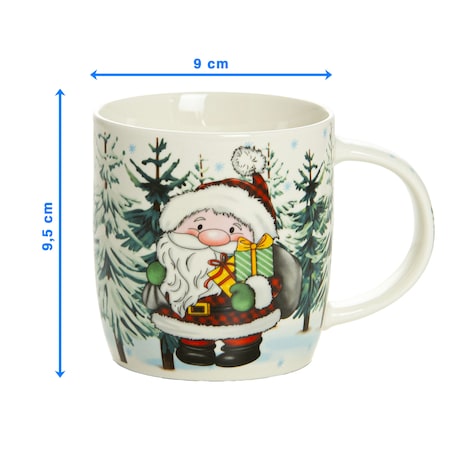 Kubek Świąteczny Ceramiczny Na Prezent 370 Ml Boże Narodzenie Mikołaj