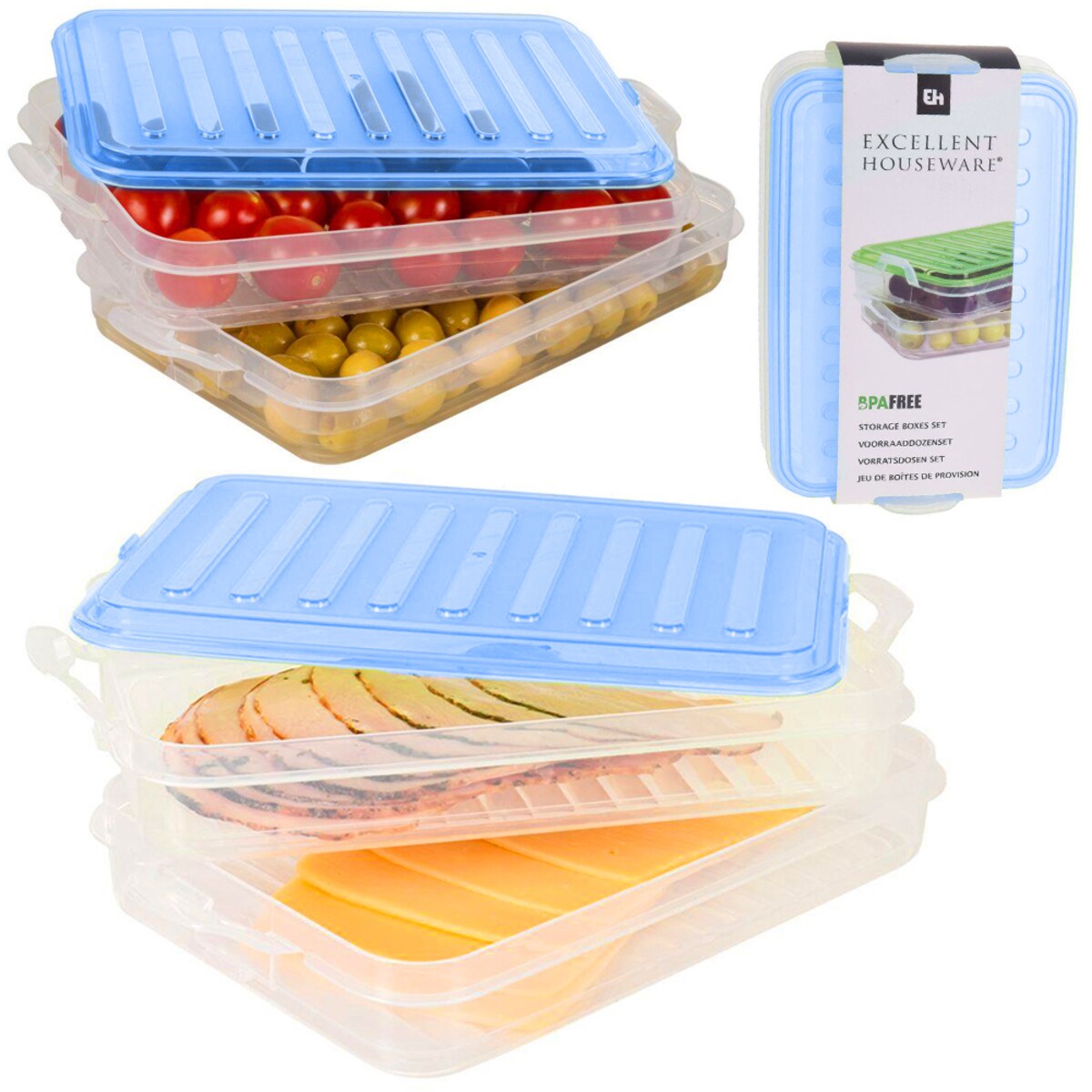 Pojemnik Do Lodówki Na Wędliny Ser Warzywa Do Przechowywania 2 Poziomowy