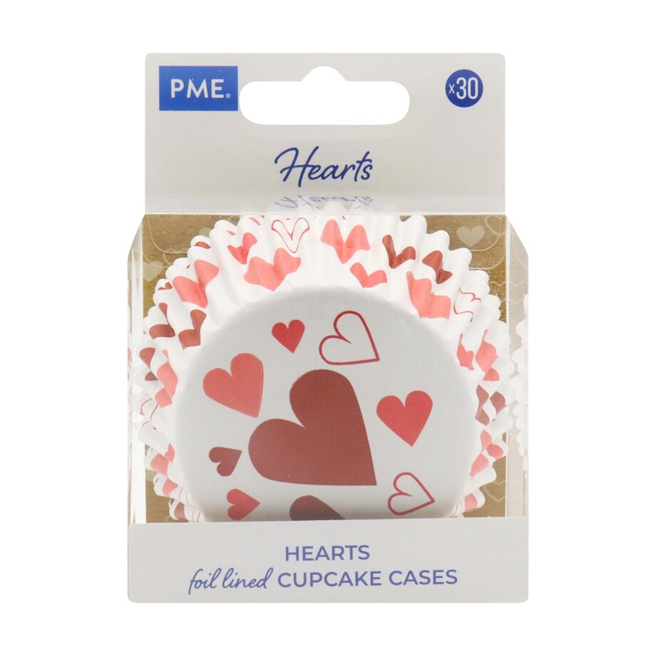 PME Papilotki do babeczek serca (30 sztuk) biały