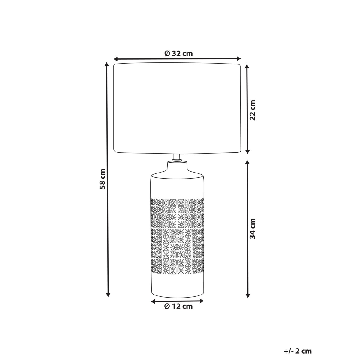 Lampka nocna ceramiczna biała ANSEBA