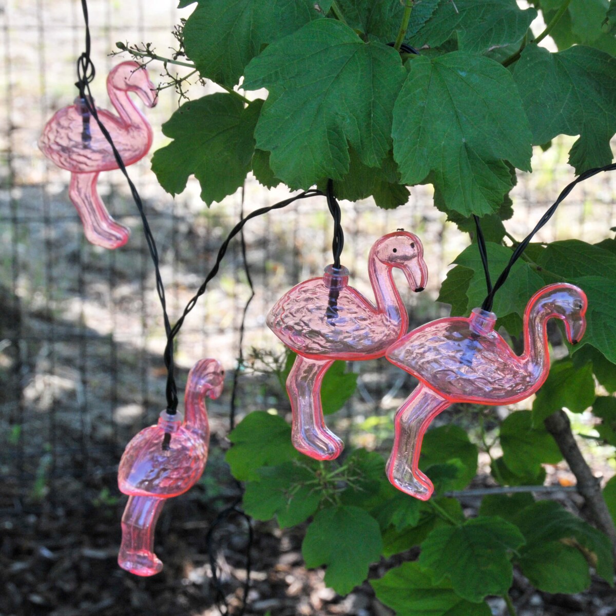 Dekoracyjna girlanda solarna różowe flamingi 10 LED 6m IP44 zimna