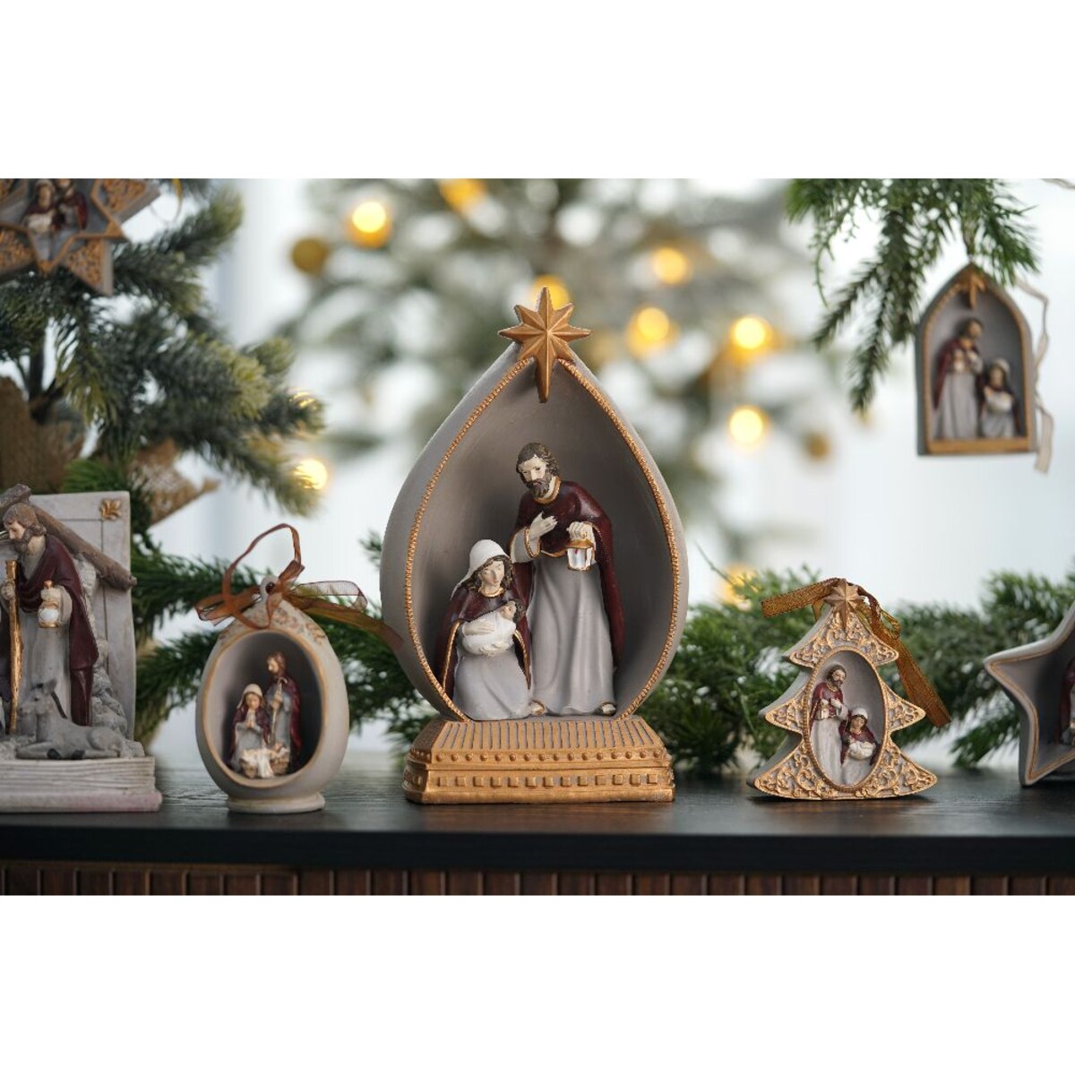 VILLA ITALIA Szopka bożonarodzeniowa LED 23 cm HOLY FAMILY