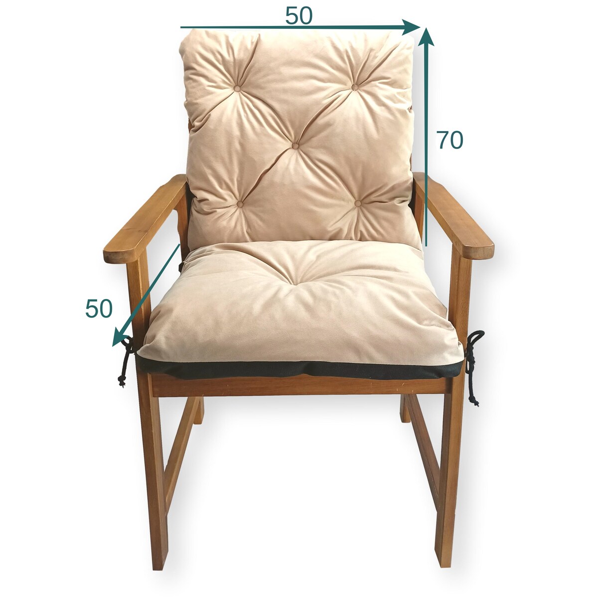 Poduszki na fotele ogrodowe, 50x70x50 cm, Beż