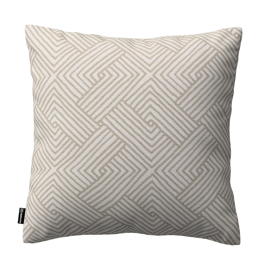 Poszewka Kinga na poduszkę 43x43 beżowo-kremowe geometryczne wzory