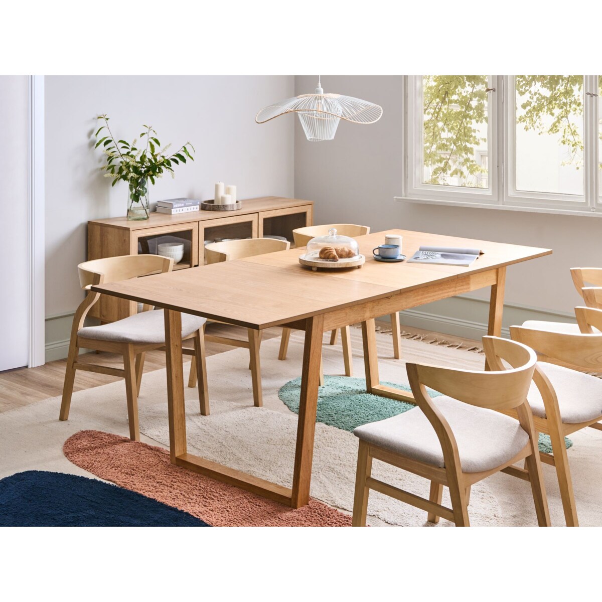 Stół do jadalni rozkładany CAMDEN Jesion jasny 160/200 cm 95 cm