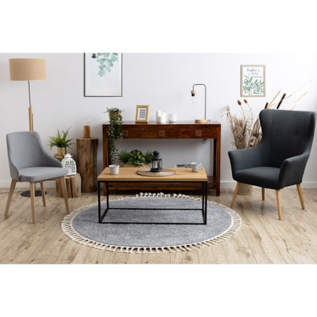 Dywan BERBER 9000 koło szary jasny Frędzle koło 160 cm