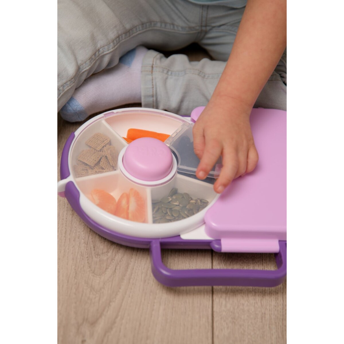 GOBE 2IN1 LUNCHBOX & SNACK SPINNER śniadaniówka dla dzieci, Grape Purple